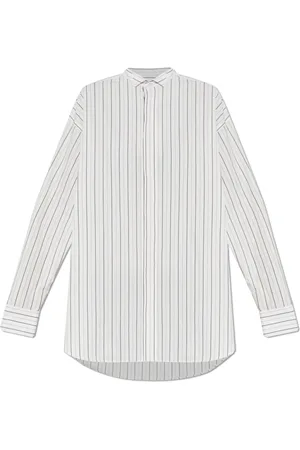 Ami Blouses & Shirts, Dames, Wit, M, Katoen, Overhemd met streepmotief