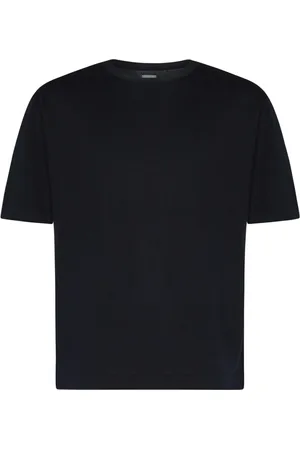 C.P. Company Tops, Heren, Blauw, L, Katoen, Blauwe T-shirts en Polos met Logo Patch
