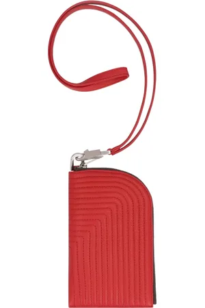 Rick Owens Accessoires, Heren, Rood, ONE Size, Leer, Stijlvolle leren portemonnee met riem