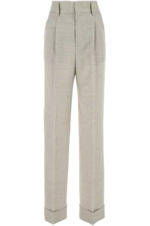 Serafini Broeken, Dames, Grijs, S, Wol, Lichtgrijze Wollen Stretchbroek