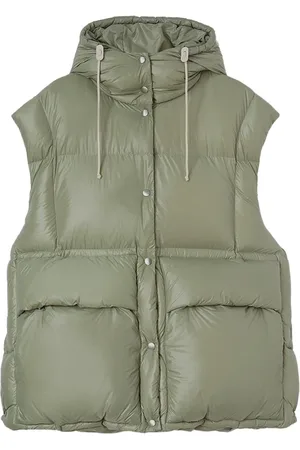 Jil Sander Jassen, Dames, Groen, S, Donsjack voor dames, Stijlvolle winterkleding