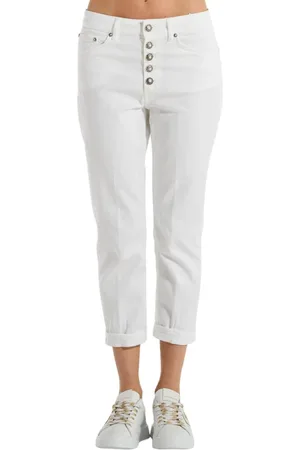 Dondup Jeans, Dames, Wit, W25, Katoen, Cropped Jeans