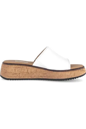 Gabor Schoenen, Dames, Wit, 38 1/2 EU, Leer, Comfortabele Witte Slide Sandaal