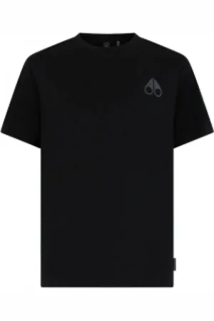 Moose Knuckles Tops, Heren, Zwart, M, Katoen, Casual Katoenen T-shirt voor Dagelijks Gebruik