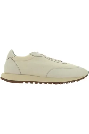 The Row Schoenen, Dames, Wit, 39 EU, Leer, Leren Runner Sneakers met Gestructureerde Zool