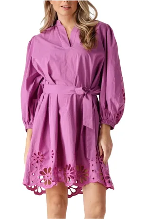 Ibana Kleedjes, Dames, Roze, XS, Denim, Fuchsia Mini Jurk Diviana