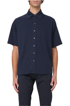 Aspesi Overhemden, Heren, Blauw, L, Katoen, Katoenen Jersey Shirt