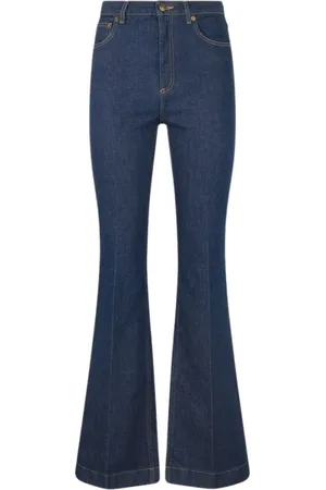 Roberto Cavalli Jeans, Dames, Blauw, S, Katoen, Flared Denim Jeans met Stretchkatoen
