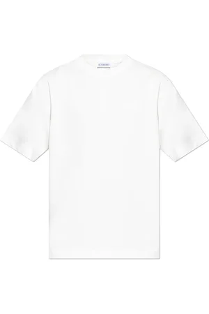 Burberry Tops, Heren, Wit, XL, Katoen, T-shirt met bedrukt logo