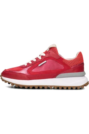 Floris van Bommel Schoenen, Dames, Rood, 38 1/2 EU, Rode Chunky Sole Lage Sneakers