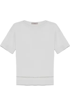 D.EXTERIOR Tops, Heren, Grijs, S, Grijze Boothals Top met Monili Detail