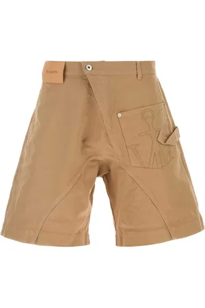 J.W.Anderson Korte broeken, Heren, Bruin, L, Katoen, Kameel Katoenen Bermuda Shorts