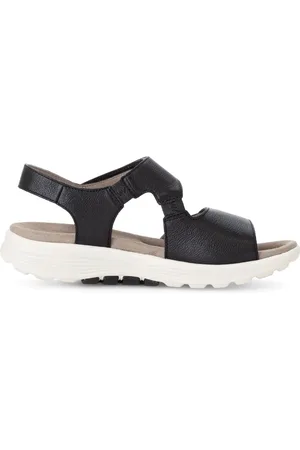 Gabor Schoenen, Dames, Zwart, 39 EU, Leer, Zwarte rollende sandaal voor vrouwen