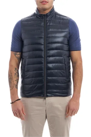 HERNO Jassen, Heren, Blauw, L, Nylon, Omkeerbaar Ultralicht Bicolor Nylon Vest