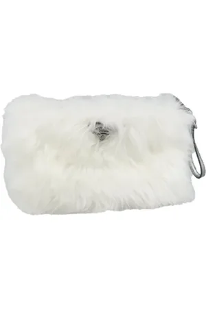 Prada Pre-owned, Dames, Wit, ONE Size, Nylon, Pre-owned Nylon pouches