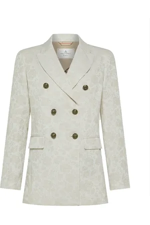 Peuterey Jassen, Dames, Grijs, S, Katoen, Katoen en linnen blazer