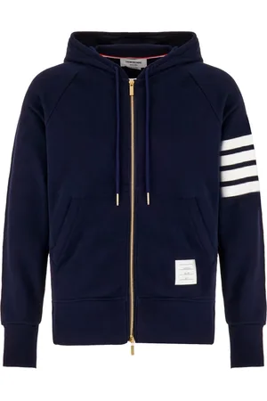 Thom Browne Sweatshirts & Hoodies, Heren, Blauw, L, Katoen, Stijlvolle Sweatshirt voor Mannen