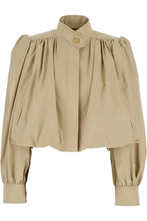 Chloé Blouses & Shirts, Dames, , M, Katoen, Gerimpeld Crop Jacket met Ballonmouwen