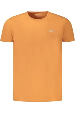 Pepe Jeans Tops, Heren, Oranje, S, Katoen, T-shirt met opvallende print