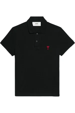 Ami Tops, Heren, Zwart, M, Katoen, Hart Vriend Polo Shirt Zwart