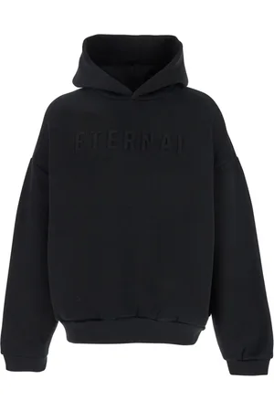 FEAR OF GOD Sweatshirts & Hoodies, Heren, Zwart, M, Katoen, Zwarte Logo Patch Hoodie Katoenmix
