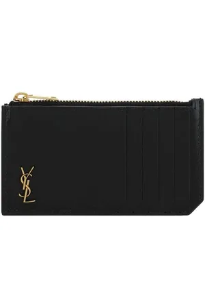 Saint Laurent Accessoires, Heren, Zwart, ONE Size, Iconische Kaarthouder met Muntvak