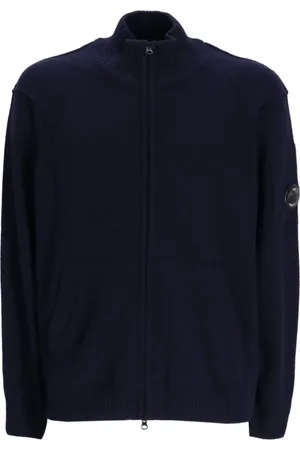 C.P. Company Truien, Heren, Blauw, S, Wol, Blauwe Wafel-Gebr. Vest