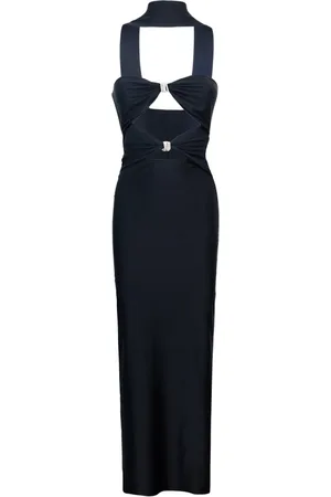 MVP Wardrobe Kleedjes, Dames, Zwart, XS, Zwarte Cutout Jurk Gemaakt in Italië