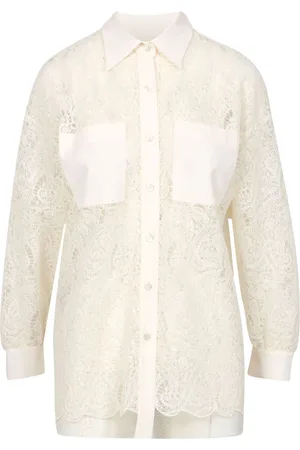 SIMONA CORSELLINI Blouses & Shirts, Dames, , S, Tule, Geborduurde Kant Overhemd