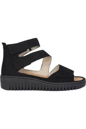 Waldläufer Schoenen, Dames, Zwart, 42 EU, Wijde pasvorm damessandaal - Zwart