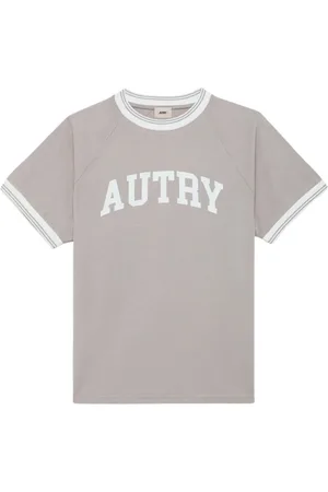 Autry Tops, Dames, Grijs, M, Katoen, Ronde hals T-shirt