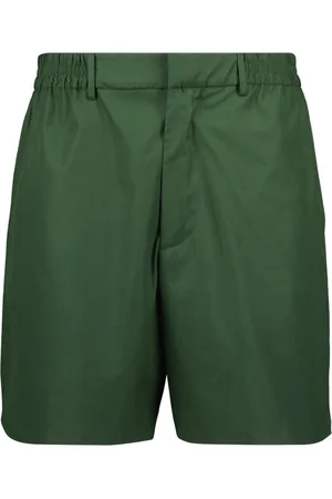 Fendi Korte broeken, Heren, Groen, M, Katoen, Katoenen Khaki Shorts Lente-Zomer 2025