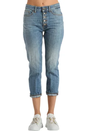 Dondup Jeans, Dames, Blauw, W29, Katoen, Katoenen Jeans met Koons Gioiello Stijl
