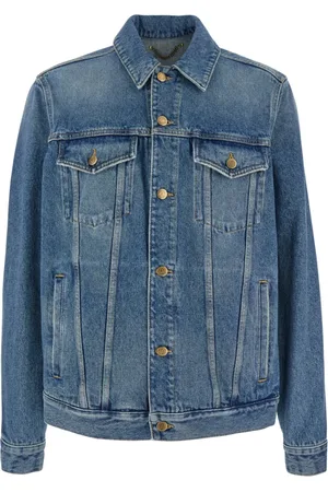 Golden Goose Jassen, Heren, Blauw, L, Denim, Blauwe Denimjas met Zakken
