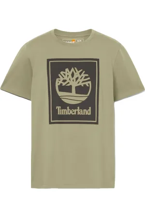 Timberland Tops, Heren, Groen, L, Katoen, Groen Logo Katoenen T-shirt