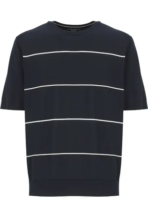 PESERICO SIGN Truien, Heren, Blauw, XL, Katoen, Blauw Katoenen Poloshirt met Gestreept Patroon