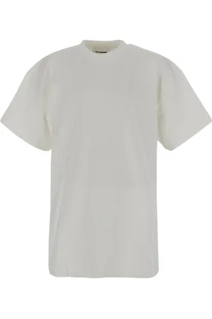 Jil Sander Tops, Heren, Wit, M, Katoen, Katoenen T-shirt voor Mannen