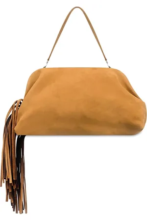 Serafini Tassen, Dames, Bruin, ONE Size, Bruine Franjes Pochette Tas
