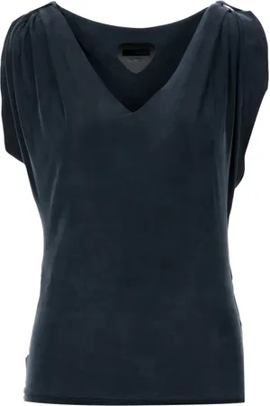 RRD Tops, Dames, Blauw, M, Mouwloze V-hals Technische Tops