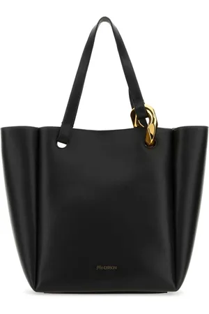 J.W.Anderson Tassen, Dames, Zwart, ONE Size, Zwarte Leren Winkelmand