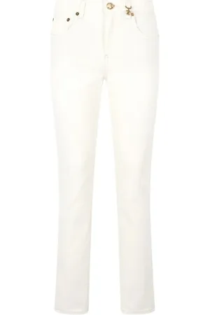 Roberto Cavalli Jeans, Dames, Wit, XS, Katoen, Python-Print Charm Broek
