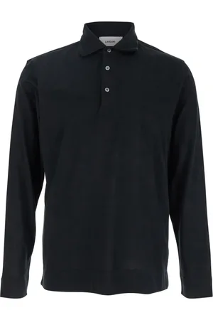LARDINI Tops, Heren, Zwart, M, Katoen, Zwarte Polo T-shirts en Polos