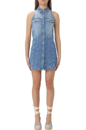 Dondup Kleedjes, Dames, Blauw, M, Denim, Denim jurk voor een trendy look