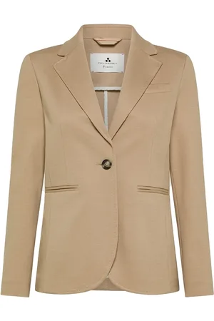 Peuterey Jassen, Dames, Bruin, S, Polyester, Elegante Jersey Blazers met Unieke Knoop