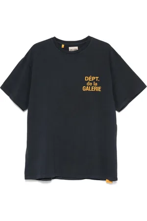 GALLERY DEPT. Tops, Heren, Blauw, 2Xl, Katoen, Zwart Katoen Logo Print T-shirt