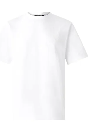 Roberto Cavalli Tops, Heren, Wit, L, Katoen, Slangenschubben T-Shirt