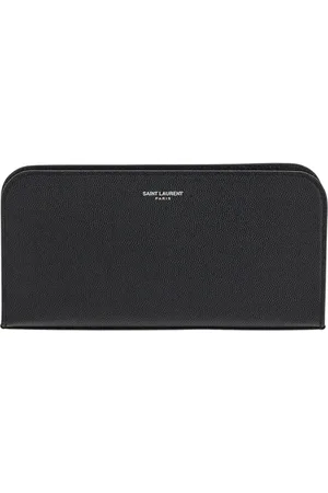Saint Laurent Accessoires, Heren, Zwart, ONE Size, Leer, Leren Portemonnee East/Weast Stijl