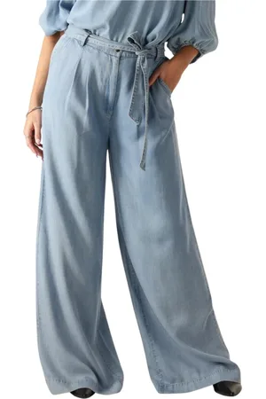 beaumont Jeans, Dames, Blauw, S, Kimberley Pants Wijde Pijp Blauw