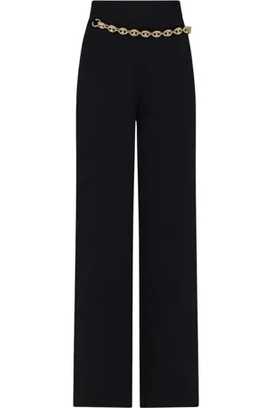 Paco rabanne Broeken, Dames, Zwart, S, Moderne cropped broek met rechte pijpen