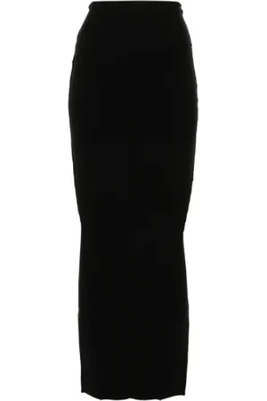 Rick Owens Rokken, Dames, Zwart, S, Gebreide Pillar Rok